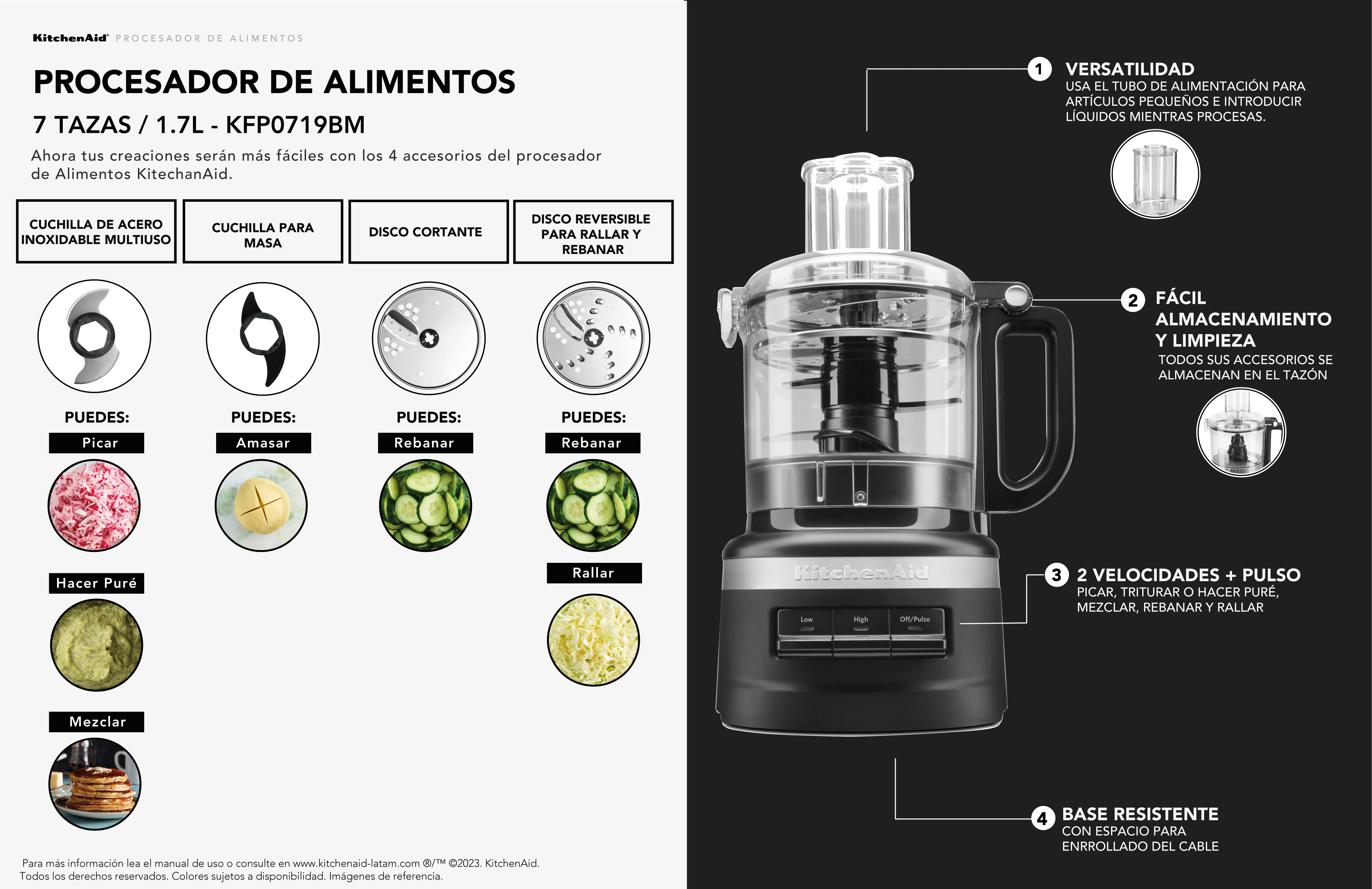 Combo KitchenAid Procesador de Alimentos Plus 7 tazas Rojo imperio +  Licuadora de inmersión Gris Carbón Matte - KitchenAid Colombia